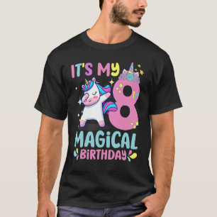 Camiseta 8 anos é meu oitavo aniversário mágico Unicórnio P