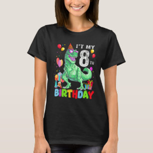Camiseta 8 anos é meu oitavo aniversário Rex Dinossaur B