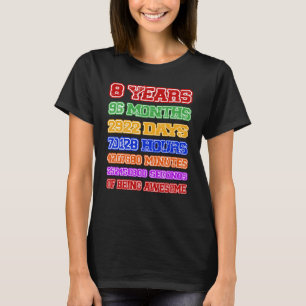 Camiseta 8 anos Feliz 8º Contagem de festas de aniversário