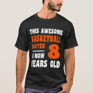 Camiseta 8 anos Feliz 8.º Aniversário Basquete 8.º Aniversá