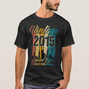 Camiseta 8 anos Vintage 2015 8ª Festa de aniversário
