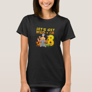 Camiseta 8 anos Zoo Aniversário Safari Selva Animal 8 b