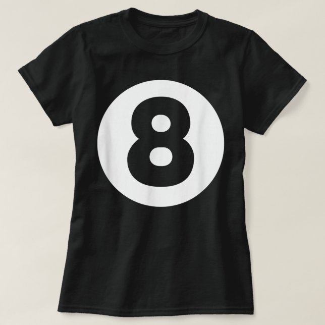 Camiseta 8 Ball Billiards preguiçosos Figurino Engraçado Ma (Frente do Design)