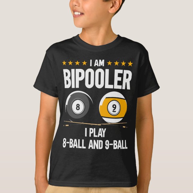 Camiseta 8 Ball e 9 Ball Humor Billiards (Frente)