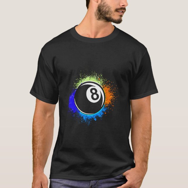 Camiseta 8-Ball Eight-Ball Pool Billiards Snooker (Frente)