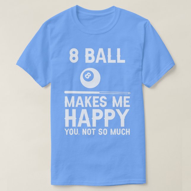 Camiseta 8 Ball Funny Piscina Player Billiard Hall (Frente do Design)