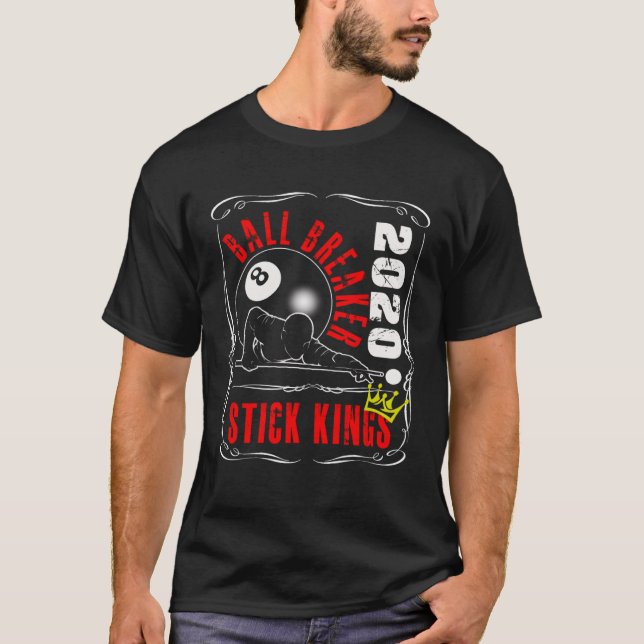 Camiseta 8 Ball Pool Billiards  Stick King Player Tea (Frente)