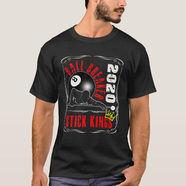 Camiseta 8 Ball Pool Billiards  Stick King Player Tea   1 (Frente)