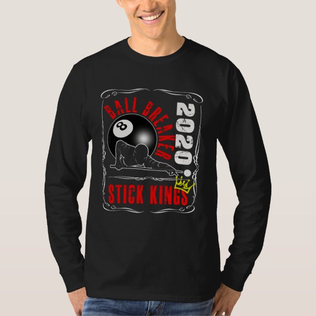 Camiseta 8 Ball Pool Billiards  Stick King Player Tea   1 (Frente)