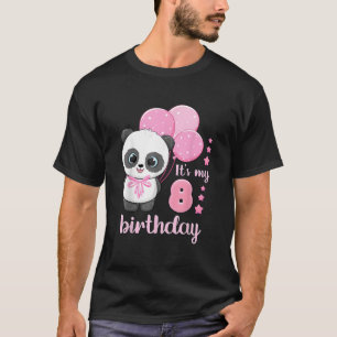 Camiseta 8 Balões K Panda É Meu 8º Aniversário