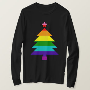Camiseta 8 Bandeja LGBT Bandeira Arco-íris Árvore de Natal