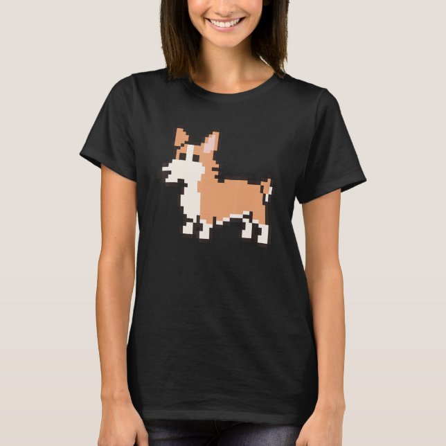 Camiseta 8 Bit Pixel Corgi (Frente)