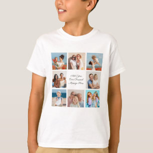 Camiseta 8 Colagem de Fotos Adicionar O Seu Próprio Text
