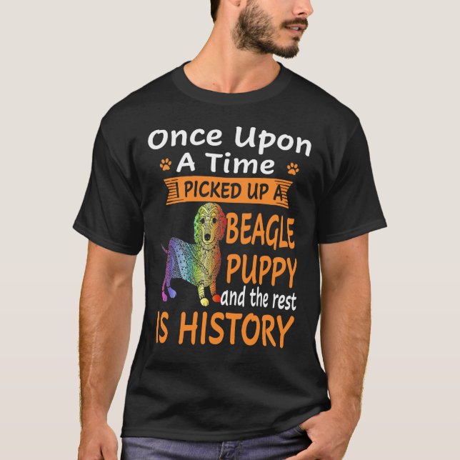 Camiseta 8 Era Uma Vez - Cachorrinho Beagle (Frente)