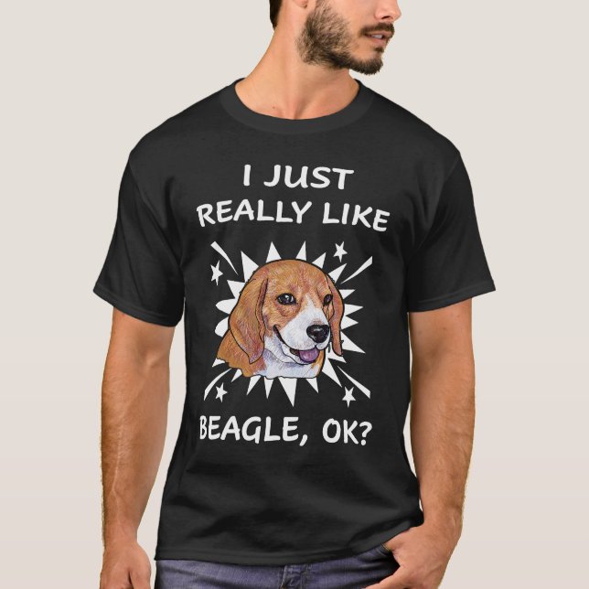 Camiseta 8 Eu Apenas Gosto Muito de Beagle (Frente)