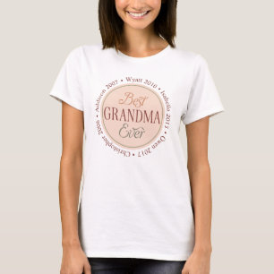 Camiseta 8 Foto Colagem Melhor Vovó Nunca T-Shirt