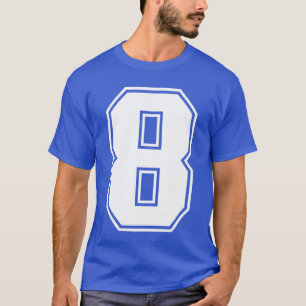 Camiseta 8 Número Oito Equipe Esportes Varsity Correspondên
