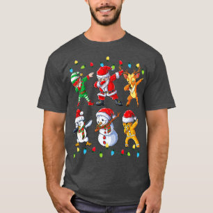 Camiseta 8 Papais noeis De Dabbing Elf Amigos De Natal Meni