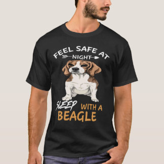 Camiseta 8 Sinta-se Seguro à Noite Durma Com Um Beagle