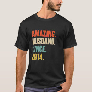 Camiseta 8 Wedding Aniversary Gift Him - Amazing Husband Si