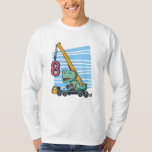 Camiseta 8 years 8th Birthday Mobile Crane Dinosaur<br><div class="desc">Happy 8th Birthday. Funny and lovely Kids Birthday design with cute dinosaur sitting on a mobile crane lifting a Number 8. A perfect match for Kids and Teens.</div>