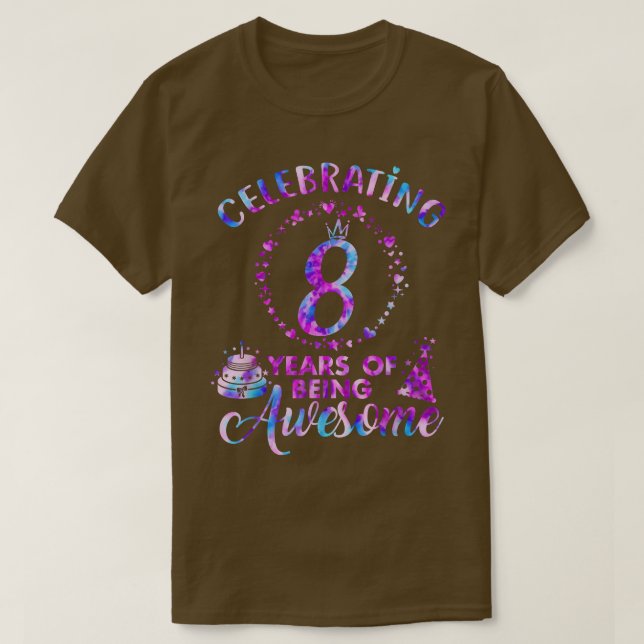 Camiseta 8 Years Of Being Awesome 8 Years Old 8th Birthday  (Frente do Design)