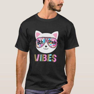 Camiseta 8H Grau Vibes Volta à Escola Garota Gato Ie Tinta