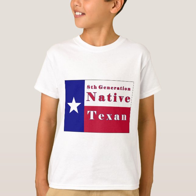 Camiseta 8o Bandeira nativa do Texan da geração (Frente)