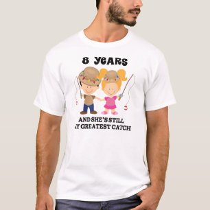 Camiseta 8o Presente do aniversário de casamento para ele