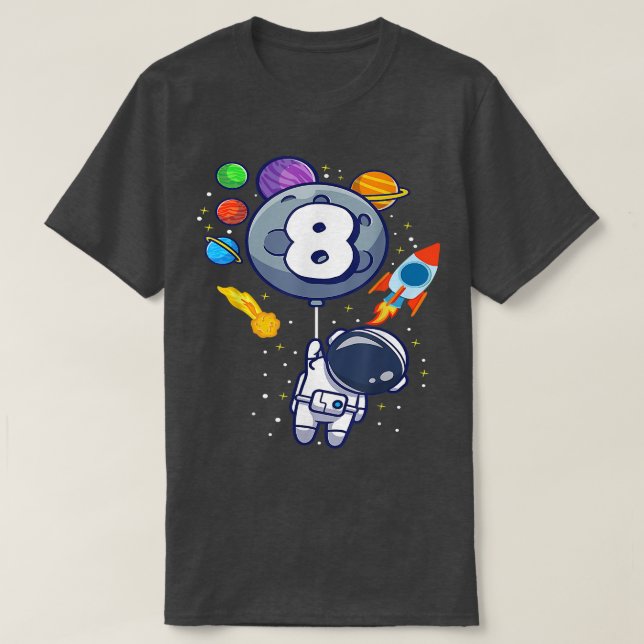 Camiseta 8th birthday astronaut 8th birthday 8 year old boy (Frente do Design)