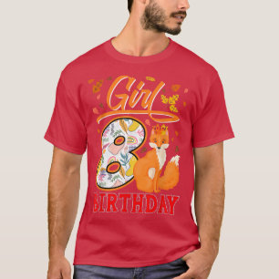 Camiseta 8th Birthday Fox Girl Lover 8th Birthday Fox Zoo W