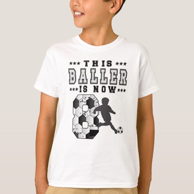 Camiseta 8th Birthday Gift Soccer Player 8 Year Old Boy (Frente)