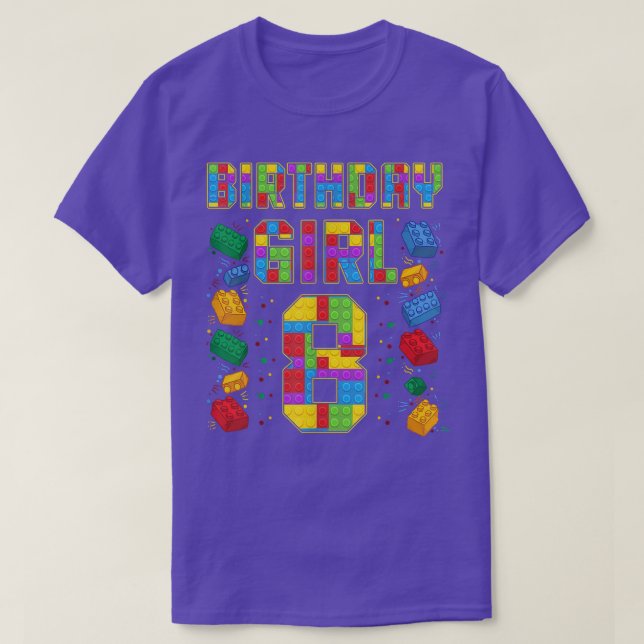 Camiseta 8th Birthday Master Builder 8 Years Old Block Buil (Frente do Design)