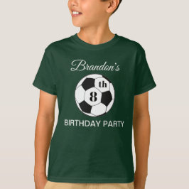 Camiseta 8th Birthday Party Soccer Green Boys Sports
