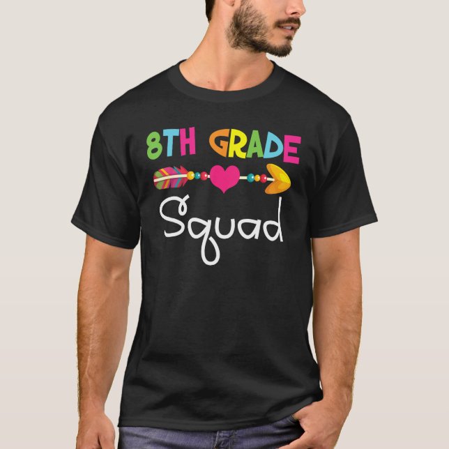 Camiseta 8th Eighth Grade Squad Back To School Teacher Stud (Frente)