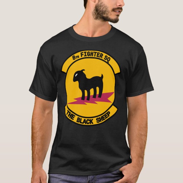 Camiseta 8th Fighter Squadron &quot;The Black Sheep&quot; ( (Frente)
