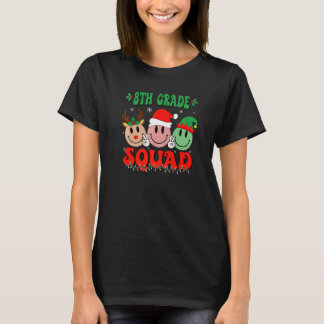 Camiseta 8th Grade Squad Retro Groovy Christmas Teacher Lif