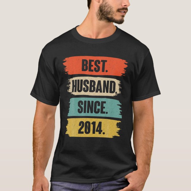 Camiseta 8Th Wedding Aniversary Gift For Him Best Husband S (Frente)