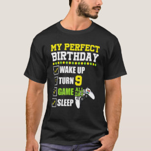 Camiseta 9ª Festa de aniversário Perfeito Para Jogador De 9