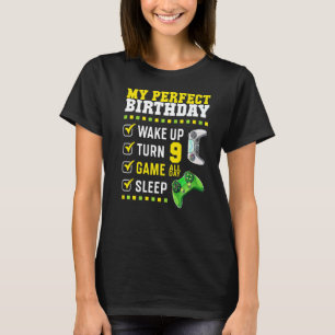 Camiseta 9ª Festa de aniversário Perfeito Para Jogador De 9