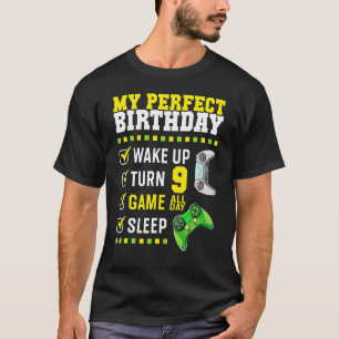 Camiseta 9ª Festa de aniversário Perfeito Para Jogador De 9