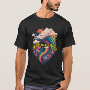 Camiseta 9ª Rapariga De Aniversário Arco-Íris Na Nuvem Nove