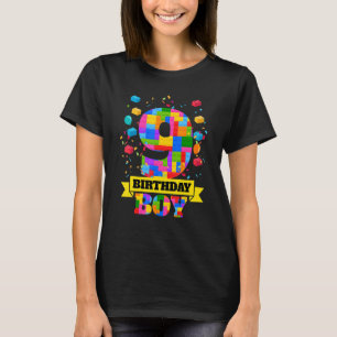 Camiseta 9º Aniversário 9 Anos Antigos Blocos Crianças