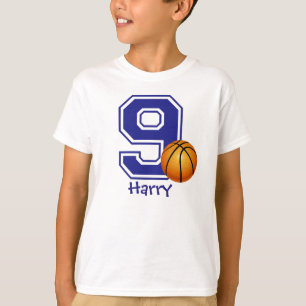 Camiseta 9º Aniversário - basquete personalizado