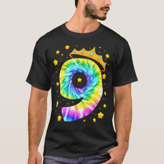 Camiseta 9º Aniversário Colorida Tie Dye 9 Anos