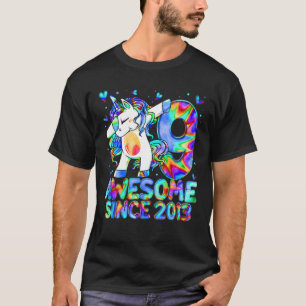 Camiseta 9º Aniversário Colorida Tie Dye 9 Anos Unicorn G