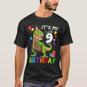 Camiseta 9º Aniversário Do 9º Aniversário T Dinossauro Rex
