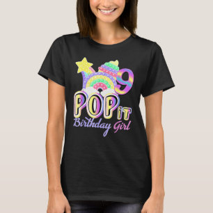 Camiseta 9º Aniversário do Arco-Íris Fidget Pop It Birthday