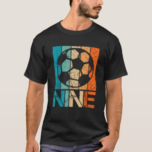 Camiseta 9º aniversário do futebol 9 anos Meninos 9 anos
