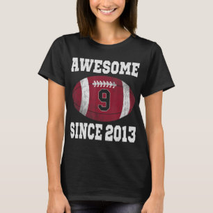 Camiseta 9º Aniversário do Jogador de Futebol de 9 Anos Vin